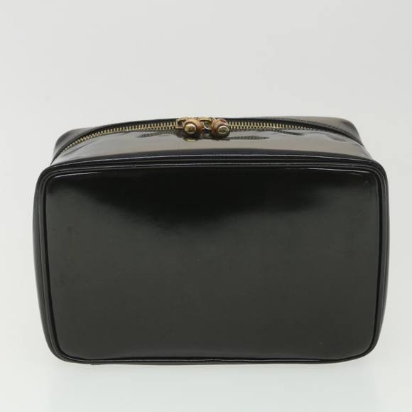 GUCCI Bamboo Vanity Cosmetic Pouch Patent leather Black 032 1705 Auth bs4532 - Picture 5 of 16
